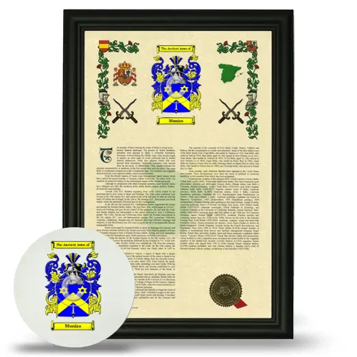 Muniza Framed Armorial History and Mouse Pad - Black