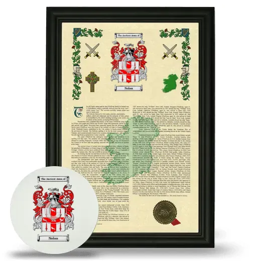 Nolan Framed Armorial History and Mouse Pad - Black