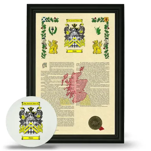 Oren Framed Armorial History and Mouse Pad - Black