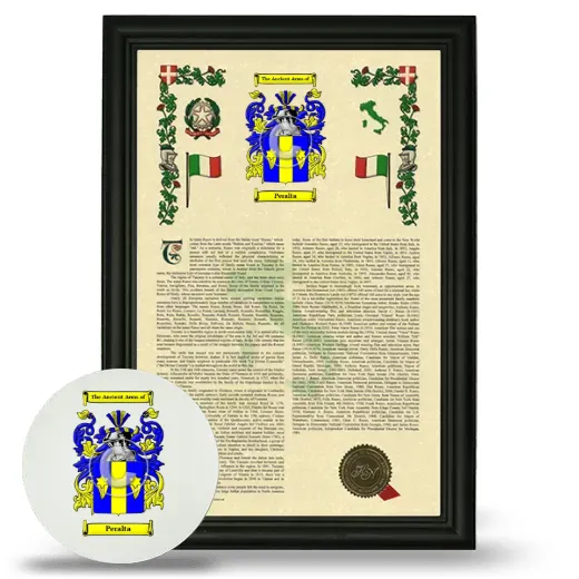 Peralta Framed Armorial History and Mouse Pad - Black