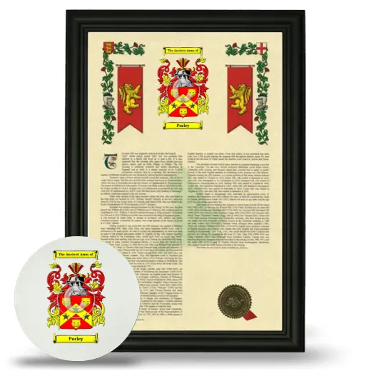 Purley Framed Armorial History and Mouse Pad - Black