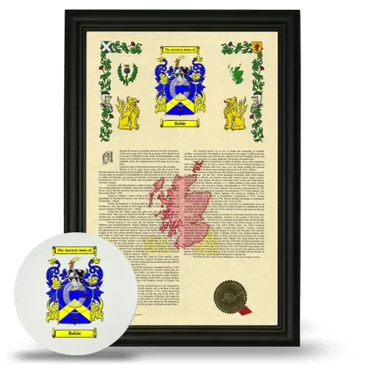 Rabie Framed Armorial History and Mouse Pad - Black