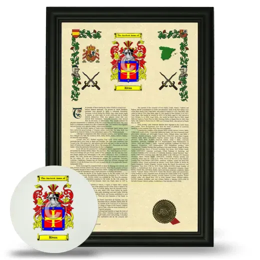 Rivas Framed Armorial History and Mouse Pad - Black