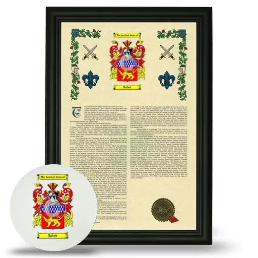 Robet Framed Armorial History and Mouse Pad - Black