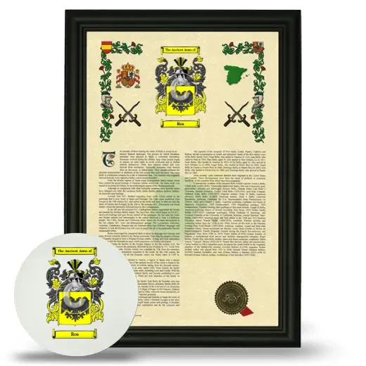 Ros Framed Armorial History and Mouse Pad - Black