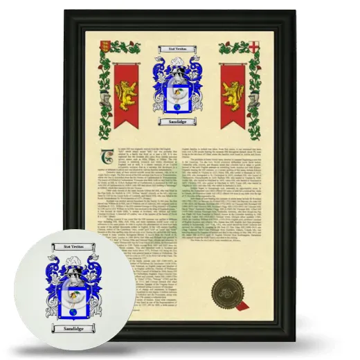 Sandidge Framed Armorial History and Mouse Pad - Black