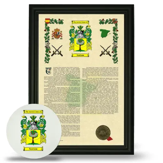 Santana Framed Armorial History and Mouse Pad - Black