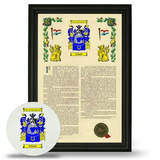 Schmidt Framed Armorial History and Mouse Pad - Black