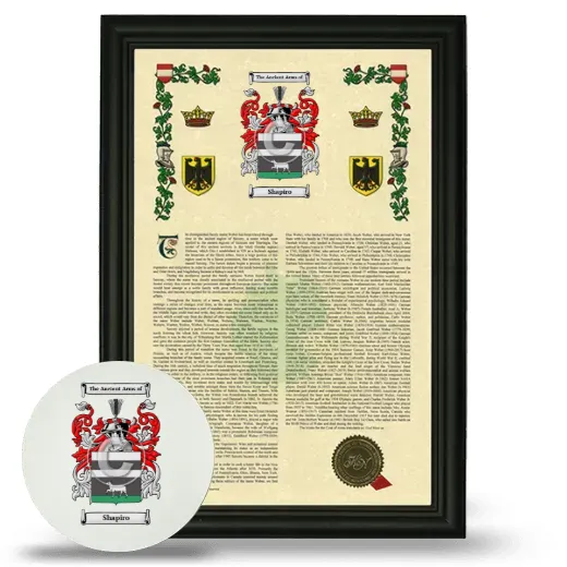 Shapiro Framed Armorial History and Mouse Pad - Black