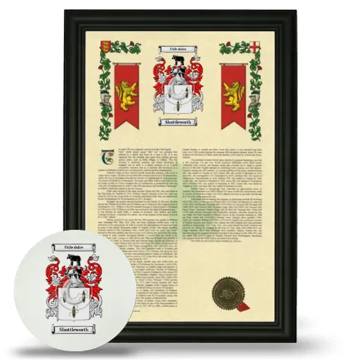 Shuttleworth Framed Armorial History and Mouse Pad - Black