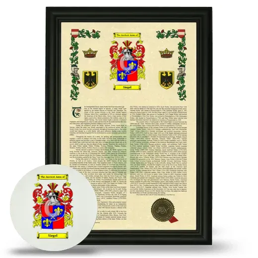 Siegel Framed Armorial History and Mouse Pad - Black