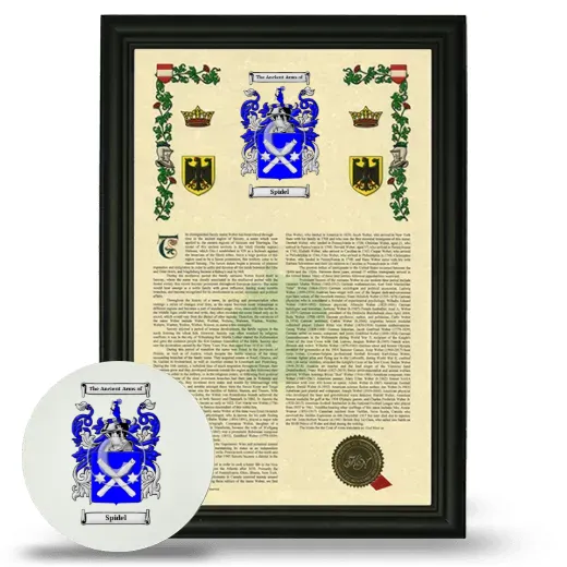 Spidel Framed Armorial History and Mouse Pad - Black