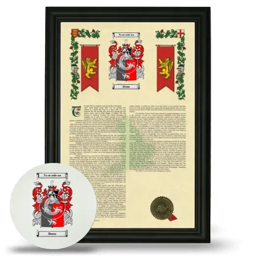 Stear Framed Armorial History and Mouse Pad - Black