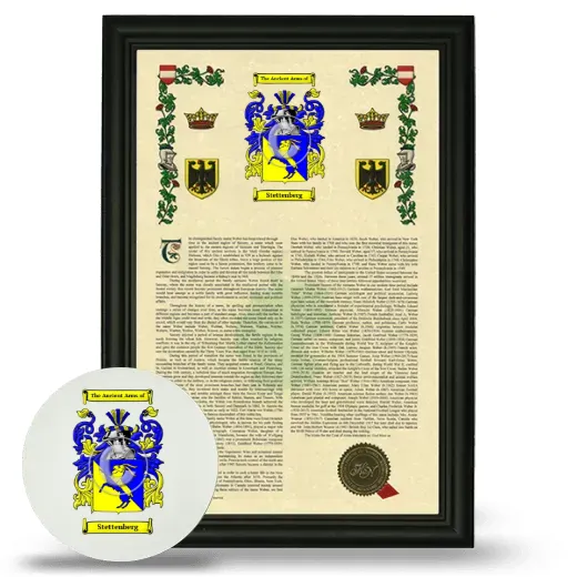 Stettenberg Framed Armorial History and Mouse Pad - Black