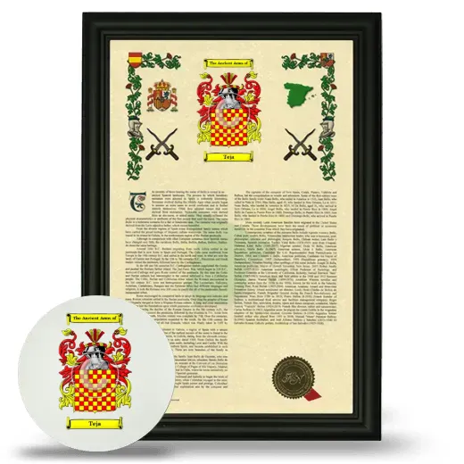Teja Framed Armorial History and Mouse Pad - Black