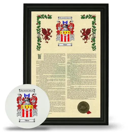Thew Framed Armorial History and Mouse Pad - Black
