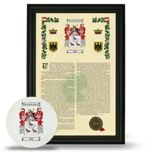 Tish Framed Armorial History and Mouse Pad - Black
