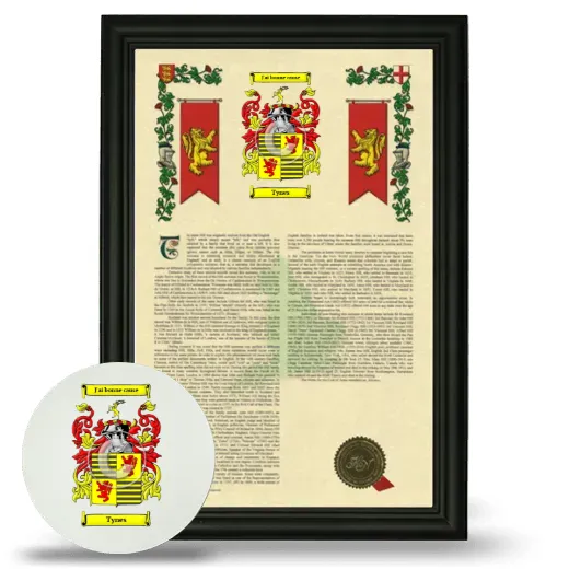 Tynes Framed Armorial History and Mouse Pad - Black