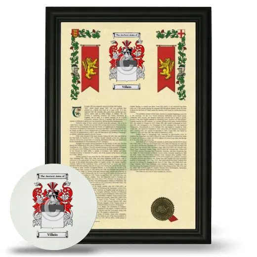 Villain Framed Armorial History and Mouse Pad - Black