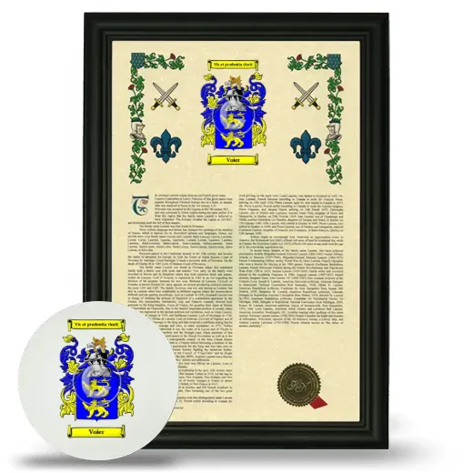 Voier Framed Armorial History and Mouse Pad - Black