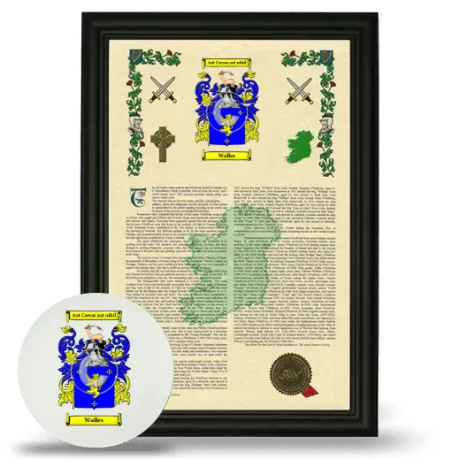 Walles Framed Armorial History and Mouse Pad - Black
