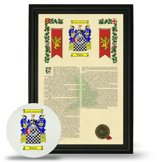 Warran Framed Armorial History and Mouse Pad - Black