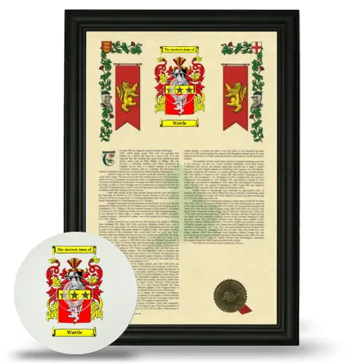 Wattle Framed Armorial History and Mouse Pad - Black
