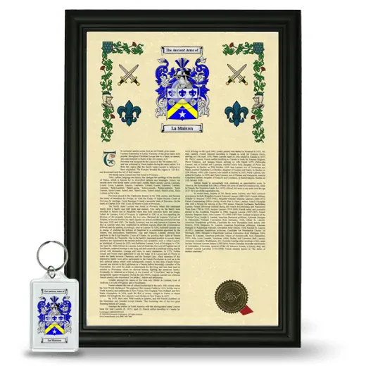 La Maison Framed Armorial History and Keychain - Black