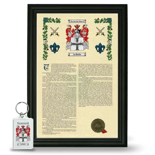 La Roche Framed Armorial History and Keychain - Black