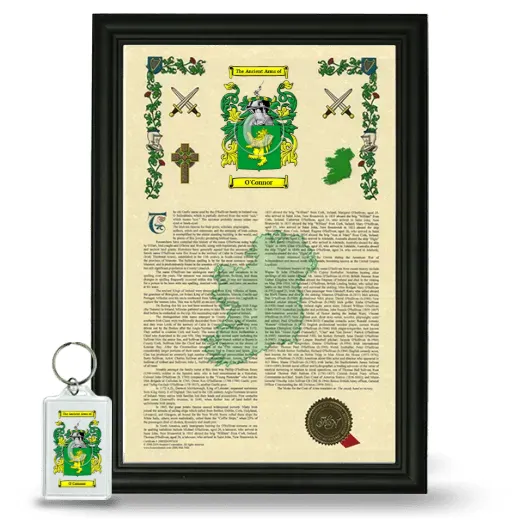 O'Connor Framed Armorial History and Keychain - Black