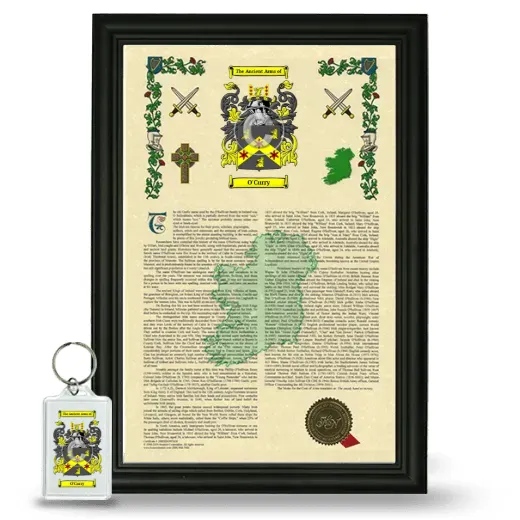 O'Curry Framed Armorial History and Keychain - Black