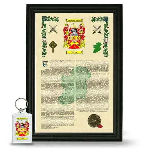 O'Fyn Framed Armorial History and Keychain - Black