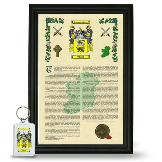 O'Rook Framed Armorial History and Keychain - Black