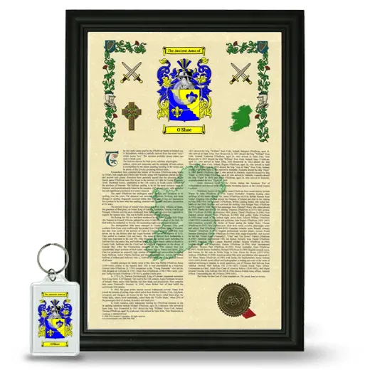 O'Shae Framed Armorial History and Keychain - Black