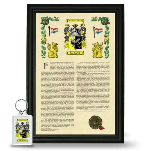 Van Der bilt Framed Armorial History and Keychain - Black