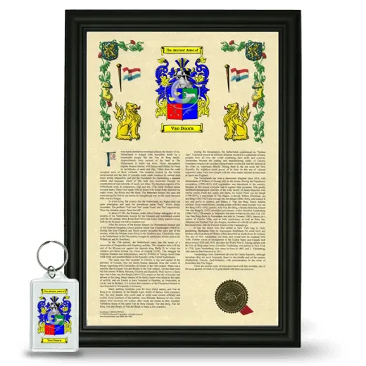 Van Doorn Framed Armorial History and Keychain - Black