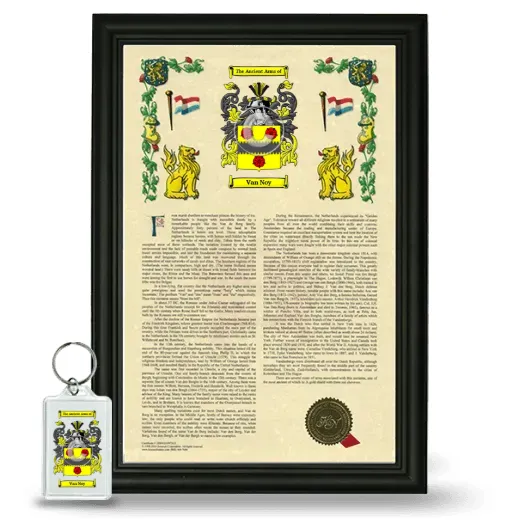 Van Noy Framed Armorial History and Keychain - Black