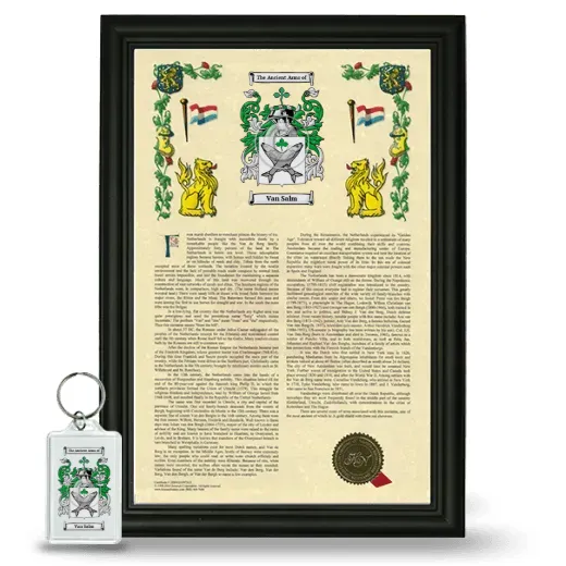 Van Salm Framed Armorial History and Keychain - Black