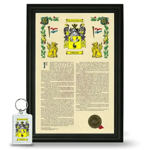 Ackerman Framed Armorial History and Keychain - Black