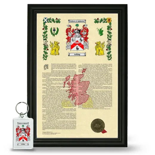 Acking Framed Armorial History and Keychain - Black