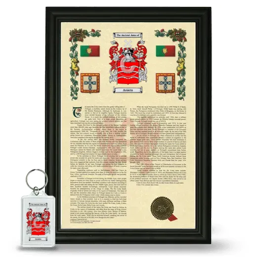 Acosta Framed Armorial History and Keychain - Black