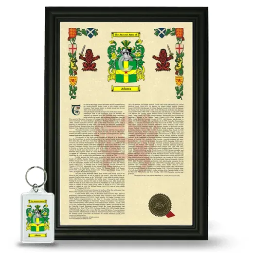 Adams Framed Armorial History and Keychain - Black