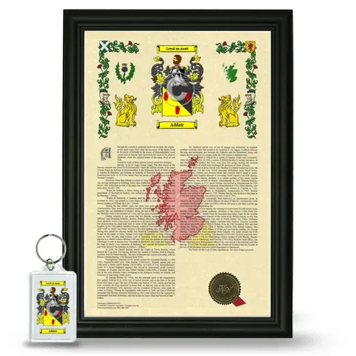 Addair Framed Armorial History and Keychain - Black