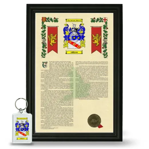 Addyson Framed Armorial History and Keychain - Black