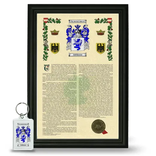 Adelmann Framed Armorial History and Keychain - Black