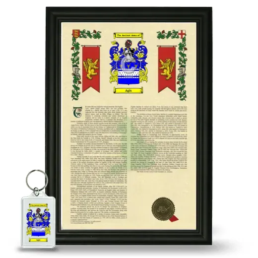 Agis Framed Armorial History and Keychain - Black