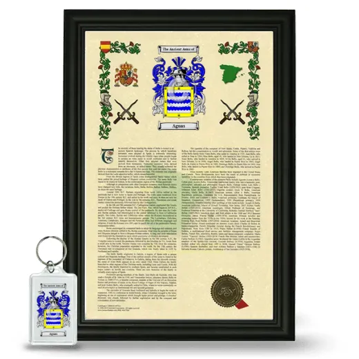 Aguas Framed Armorial History and Keychain - Black