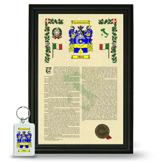 Albiani Framed Armorial History and Keychain - Black