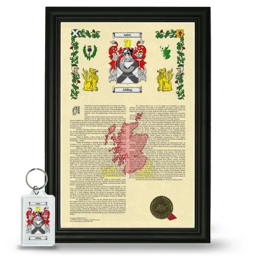 Alding Framed Armorial History and Keychain - Black