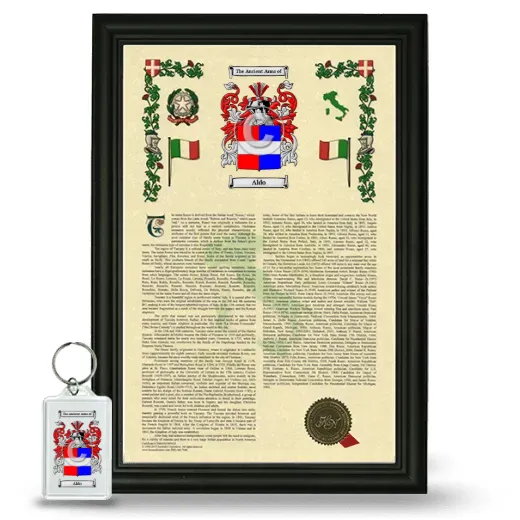Aldo Framed Armorial History and Keychain - Black